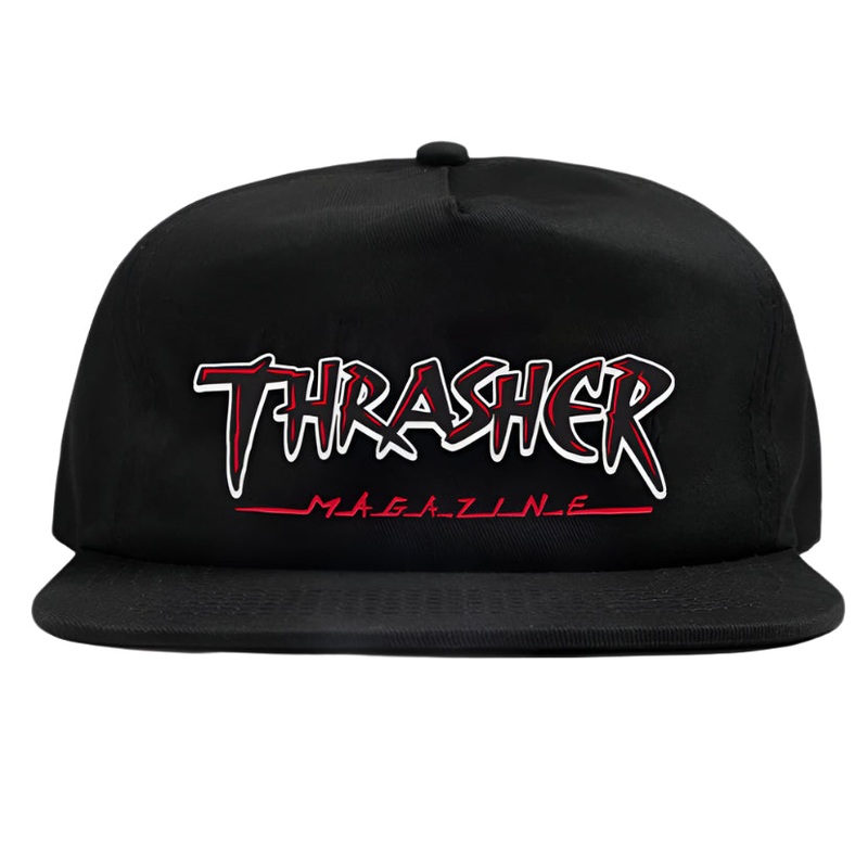 THRASHER SLASH SNAPBACK HAT BLACK
