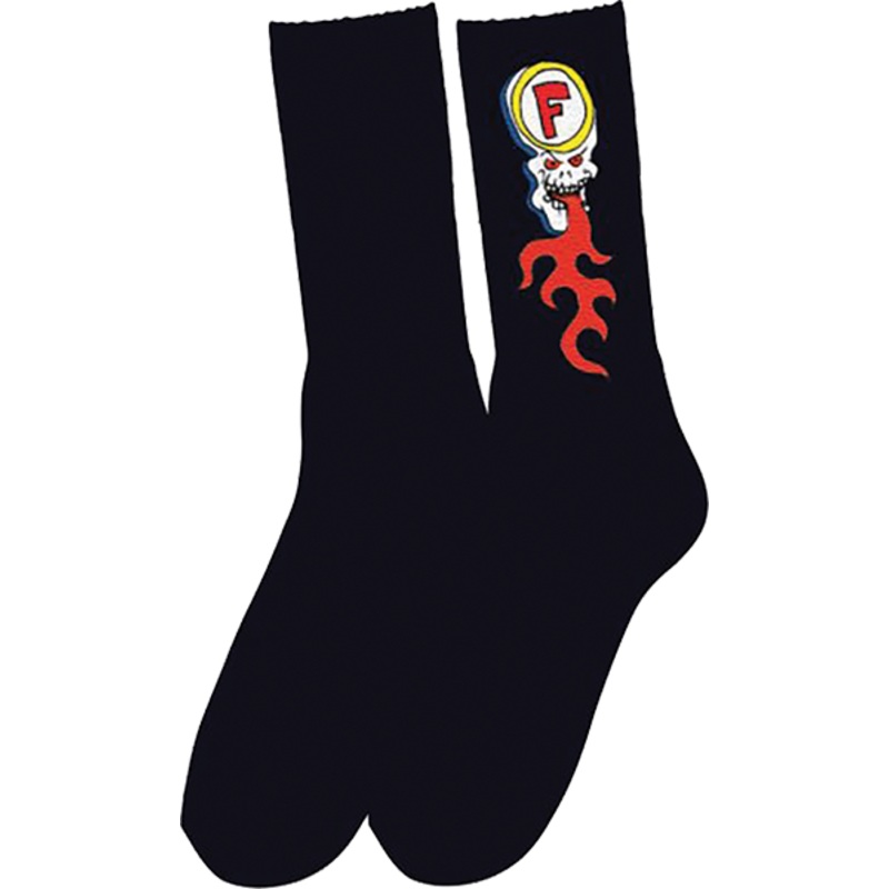 FOUND SKULL FIRE CREW SOCK BLACK S 1pr