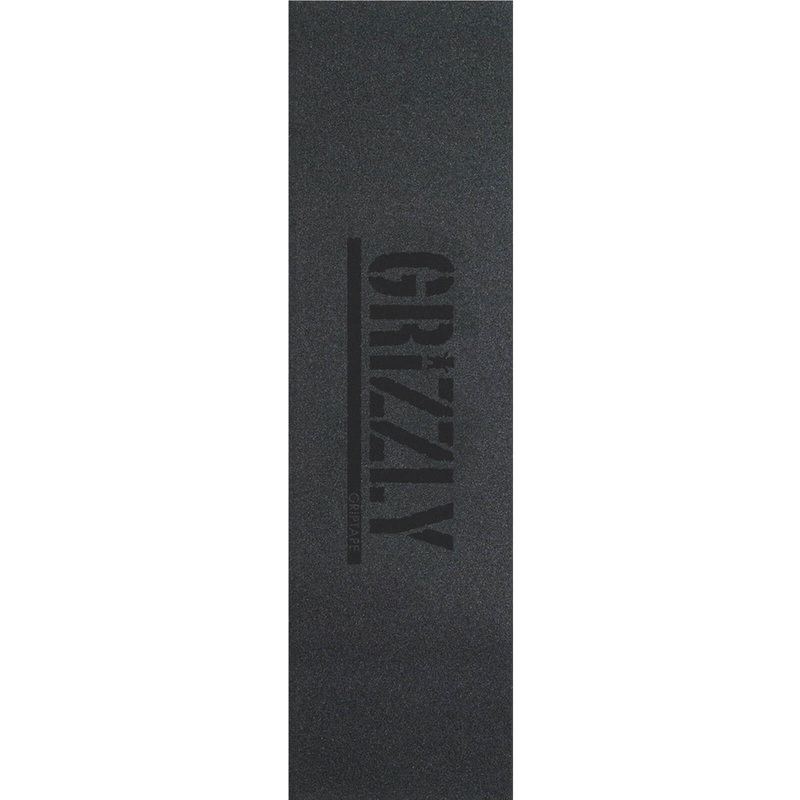 Grizzly Griptape Stamp Print Single Sheet 9×33 – Black/Black