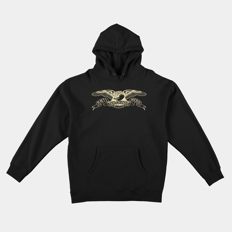 ANTIHERO HOOD – BASIC EAGLE PULLOVER BLACK MEDIUM