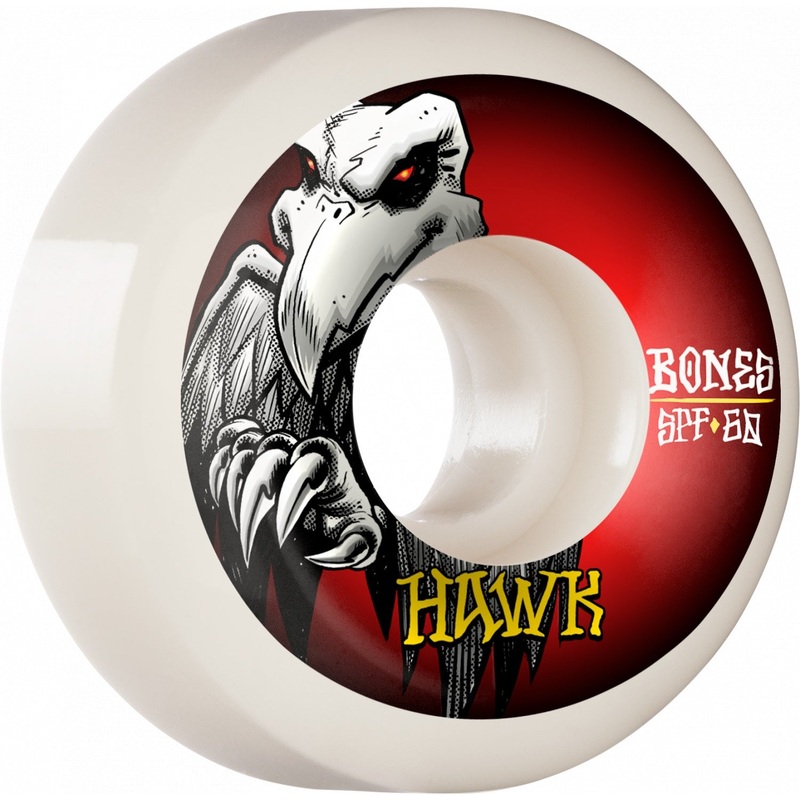 Bones SPF Hawk Falcon II P5 Sidecut 58mm 104a Wheels – White (Set of 4)