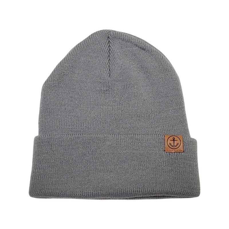 Callender Beanie – Grey Leather Anchor