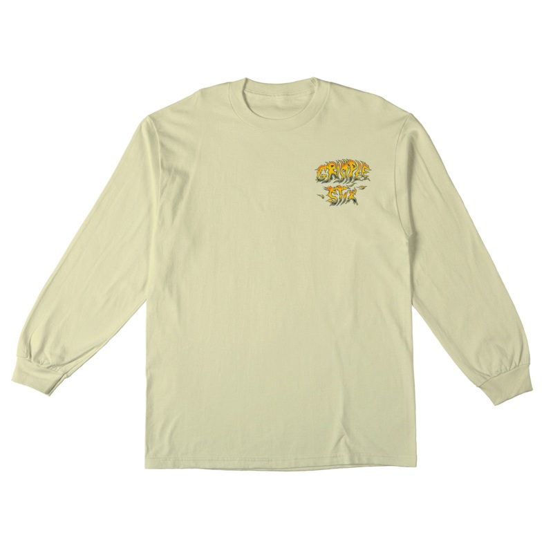 GRIMPLE STIX LONGSLEEVE T-SHIRT ZAPPED – NATURAL SMALL