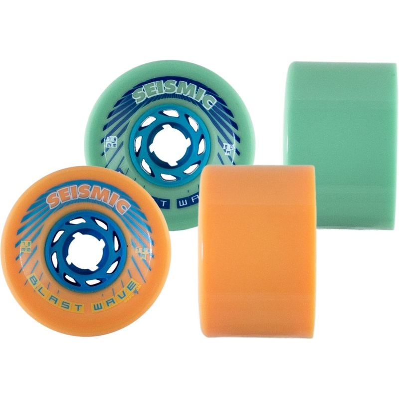 Seismic: 78mm Blast Wave Defcon Formula Downhill Longboard Wheels 78mm Square Lip 78.5 Mango