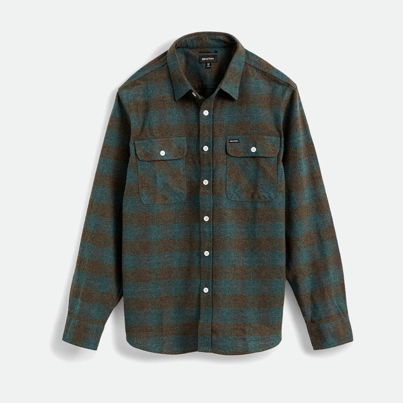BRIXTON BOWERY FLANNEL OCEAN SMALL