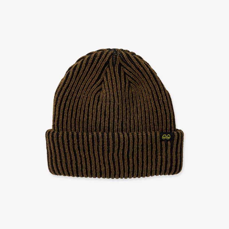 Eyes CLP Striped Cuff Beanie (Brown/Black)