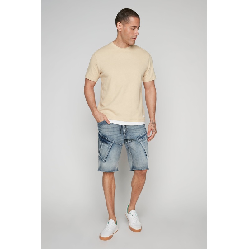 KRAVITZ – Mens Shorts With bellowed Cargo pockets – Vintage Light Blue Wash 28(XS)