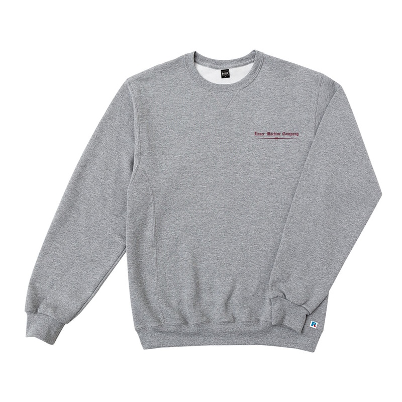 LOSER MACHINE DISORDER MOISTURE WICKING CREW FLEECE HEATHER GREY MEDIUM