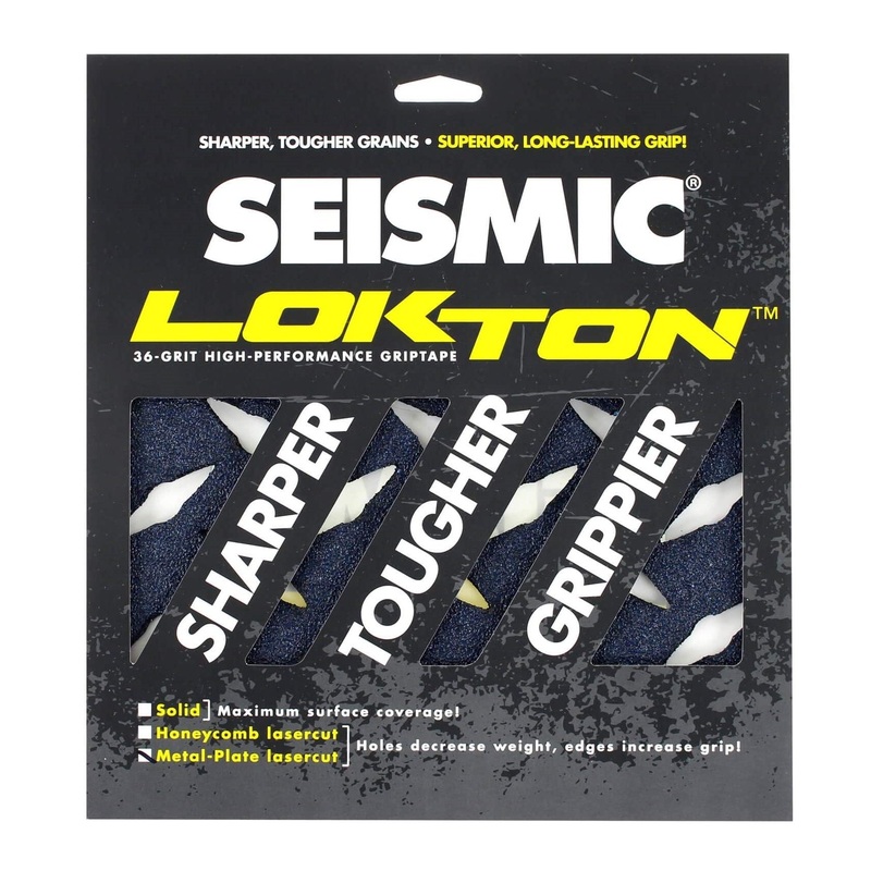 Seismic Griptape Lokton Squares Metalplate 36 Grit – Blue