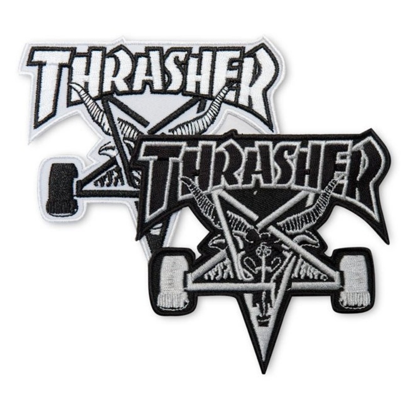 THRASHER SKATE GOAT PATCH BLACK/WHITE