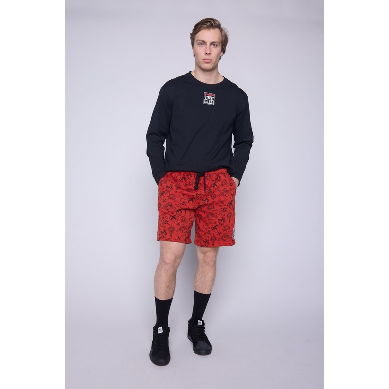 Aop Tattoo Shorts – Red XS