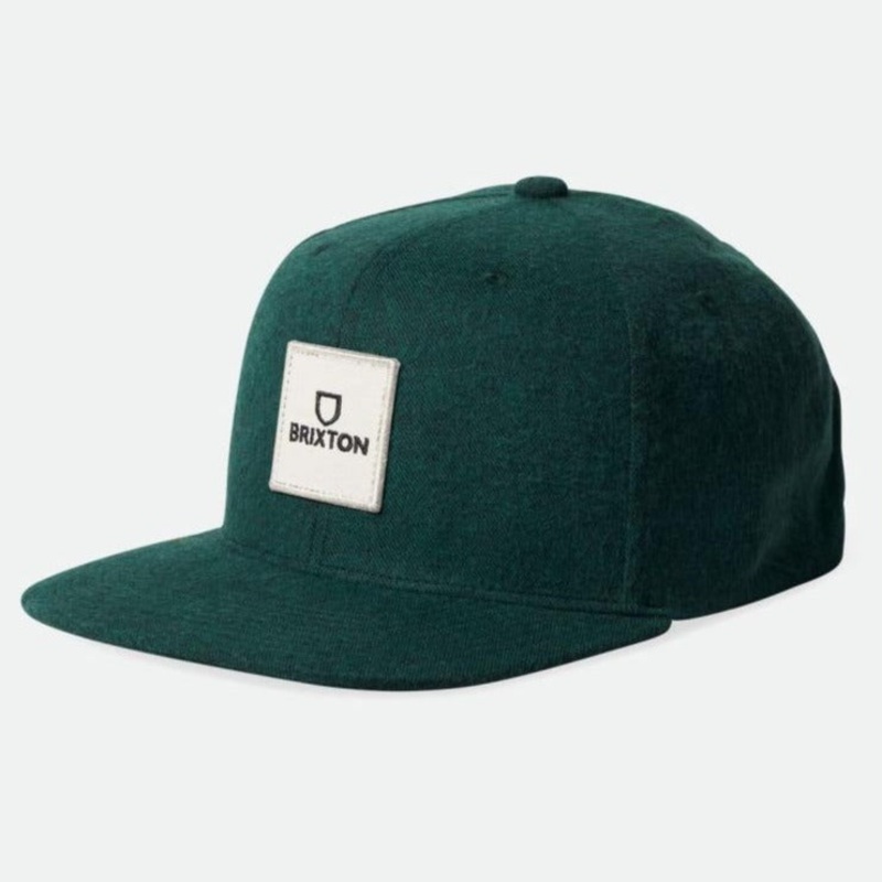 BRIXTON ALPHA SQUARE MP SNAPBACK PINE NEEDLE/WHITE