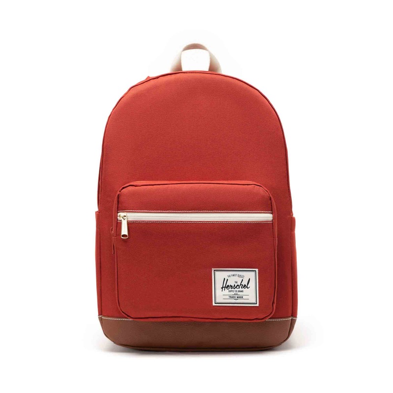 HERSCHEL POP QUIZ BACKPACK RED OCHRE/TAN/WHITE STITCH
