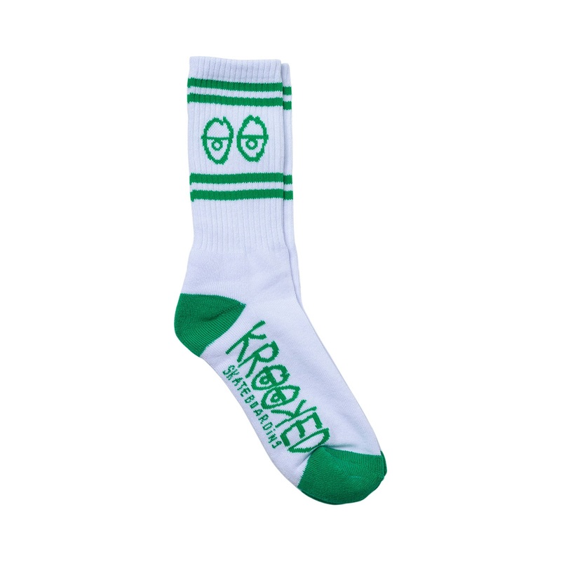 Krooked Eyes Socks O/S White/Green