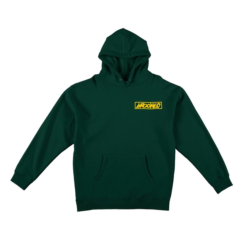 Krooked Moonsmile Hooded Sweatshirt S Dark Green/Yellow