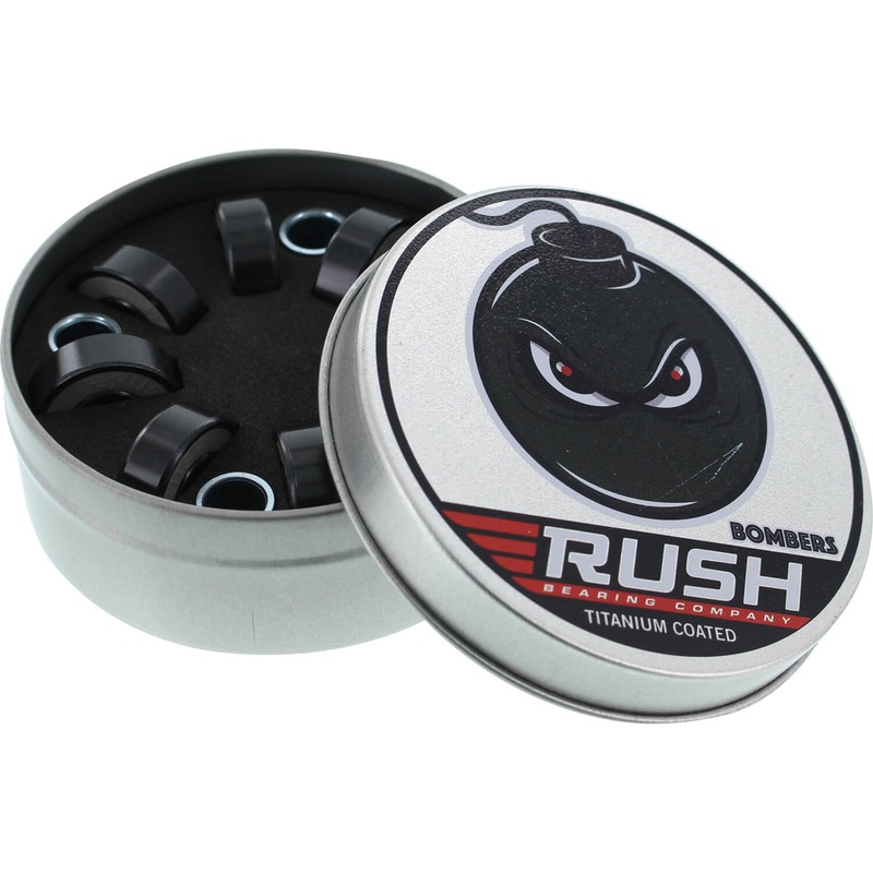 Rush 8mm Titanium Coated Bomber Skateboard Bearings (Set of 8)