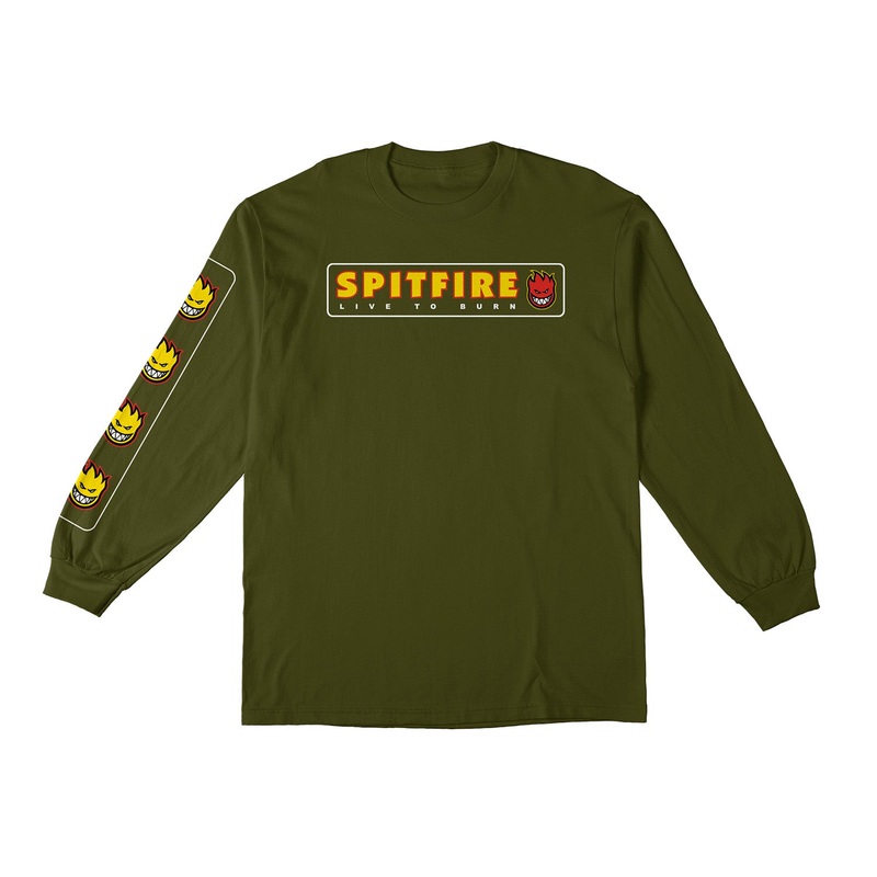Spitfire Live to Burn Long Sleeve T-Shirt S Military Green