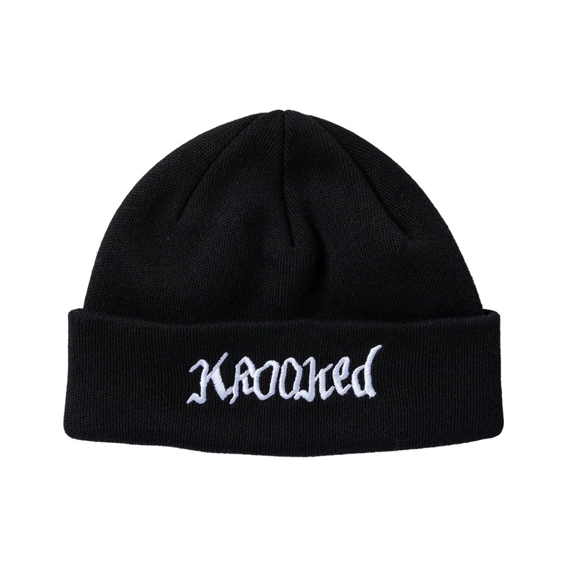 Krooked Double OK Beanie O/S Black