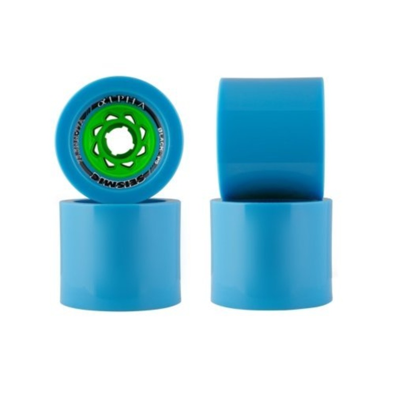 Seismic: 75.5mm Alpha Black-Ops Longboard Skateboard Wheels 77a Blue BlackOps