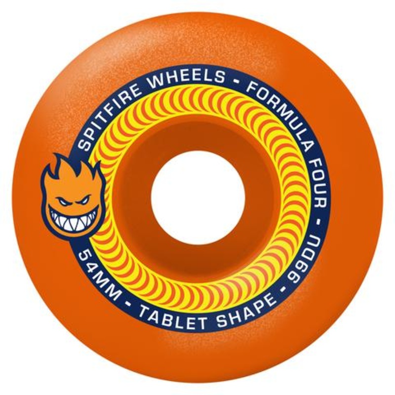 SPITFIRE FORMULA FOUR TABLETS NEON ORANGE 99A (53MM/54MM) 53MM