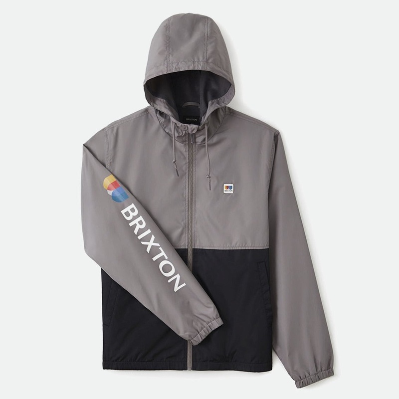 BRIXTON CLAXTON ALTON LW ZIP HOOD BLACK/GREY SMALL