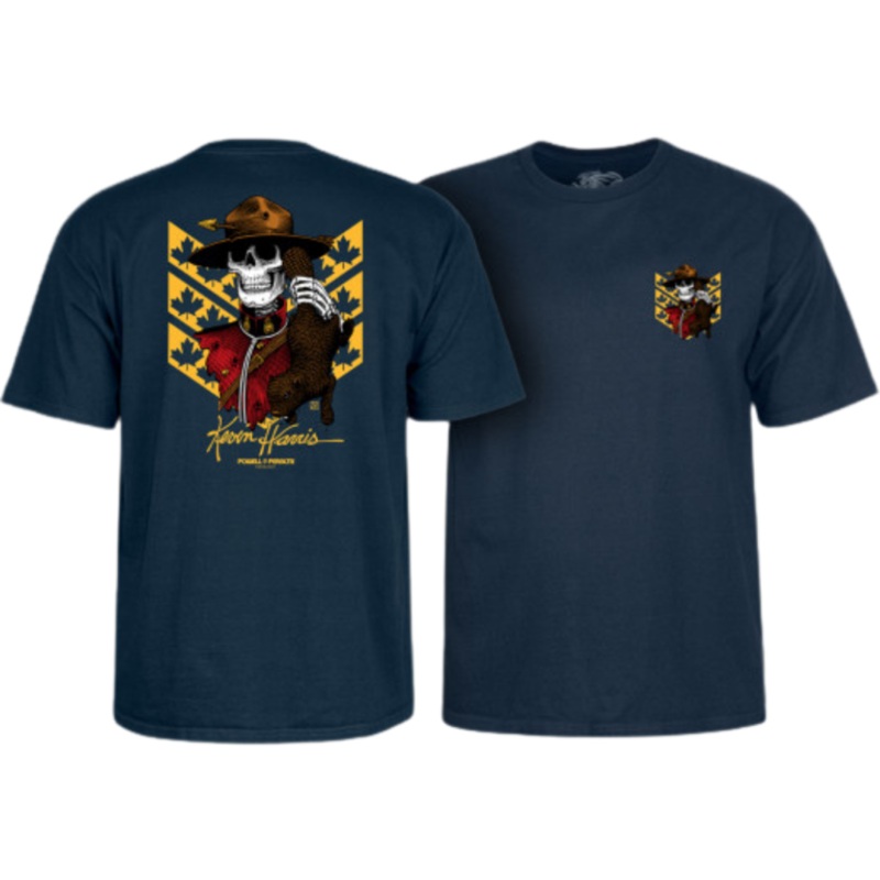 POWELL-PERALTA T-SHIRT KEVIN HARRIS MOUNTIE NAVY SMALL