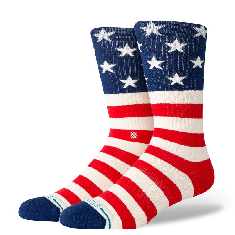 Stance The Fourth St Red Crew Socks M