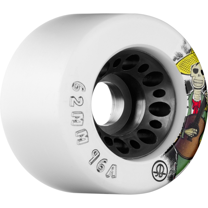 Rollerbones Day of The Dead Speed Wheel 62mm 96a – White (Set of 4)