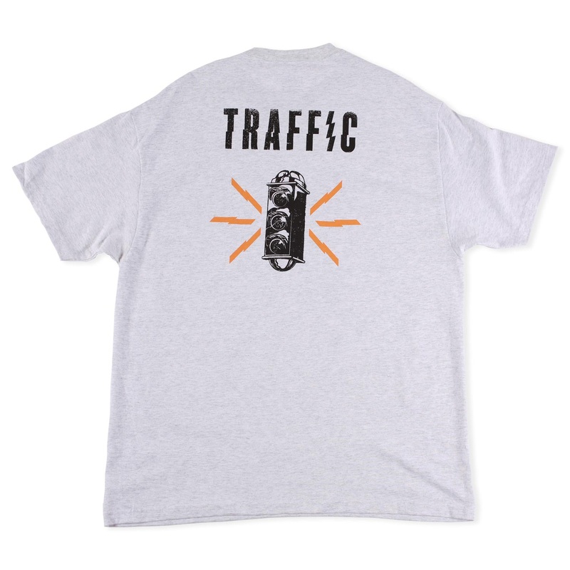 Traffic Skateboards Caution Tee Grey Grey M