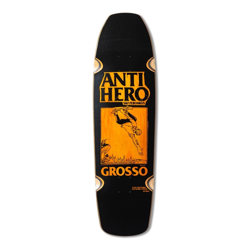 ANTIHERO DECK SKATE SHOP DAY GROSSO HAND PLANT BLACK (9.25″) 9.25″