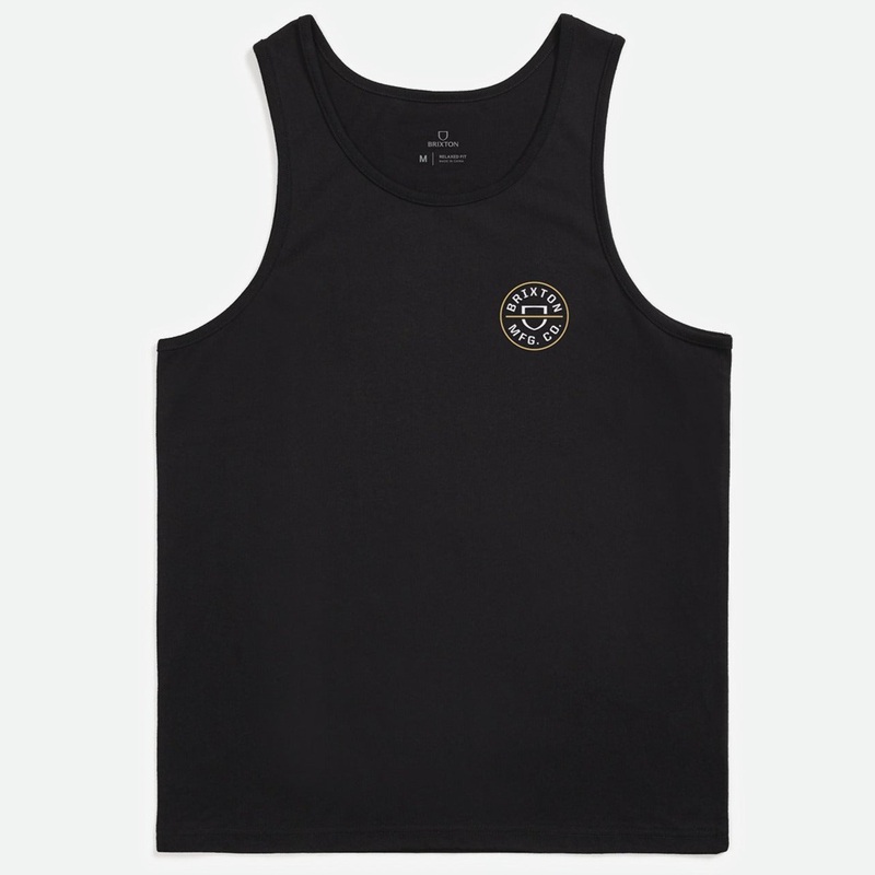 BRIXTON CREST TANK TOP BLACK/BLONDE SMALL