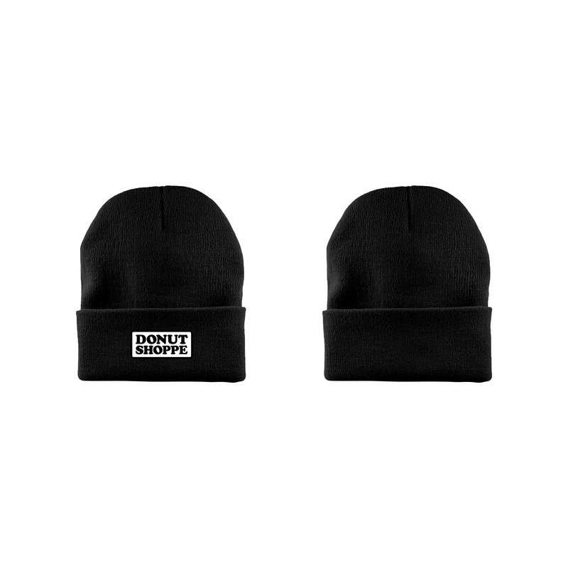 DS PATCH FINE KNIT FOLD BEANIE BLACK