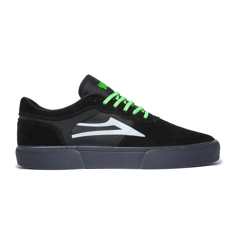 Lakai Shoes Staple SMU – Black/UV Green Suede 8 Black