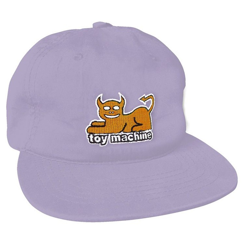 TOY MACHINE SNAPBACK DEVIL CAT UNSTRUCTURED LAVENDER