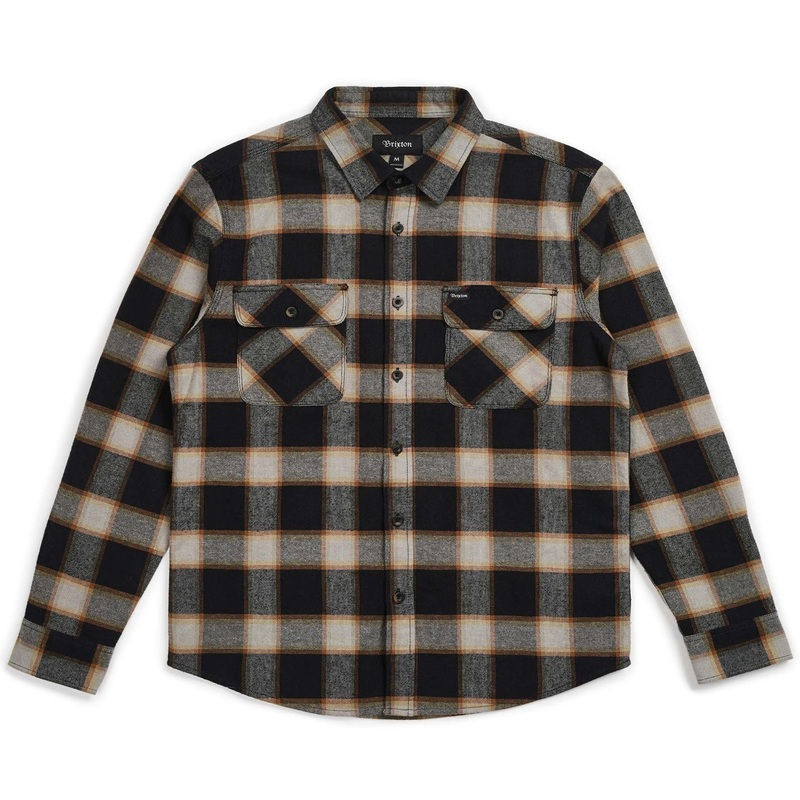 BRIXTON BOWERY L/S FLANNEL – BLACK/BONE MED