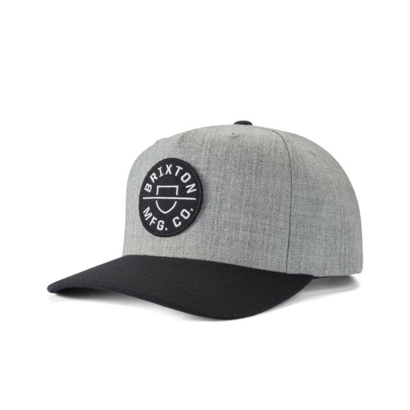 BRIXTON CREST C MP SNAPBACK HEATHER GREY/BLACK