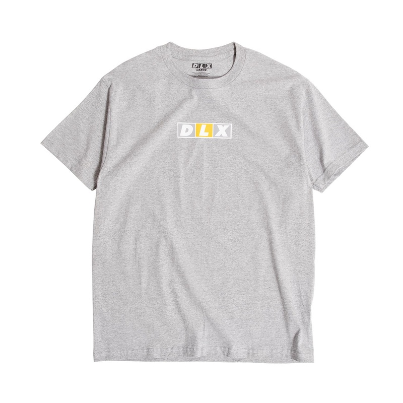 DLX Logo T-Shirt S Heather Grey/Yellow/White