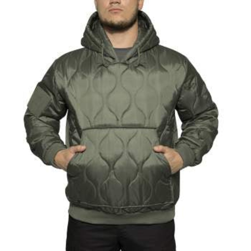 QUILTED WOOBIE HOODED – Olive Small