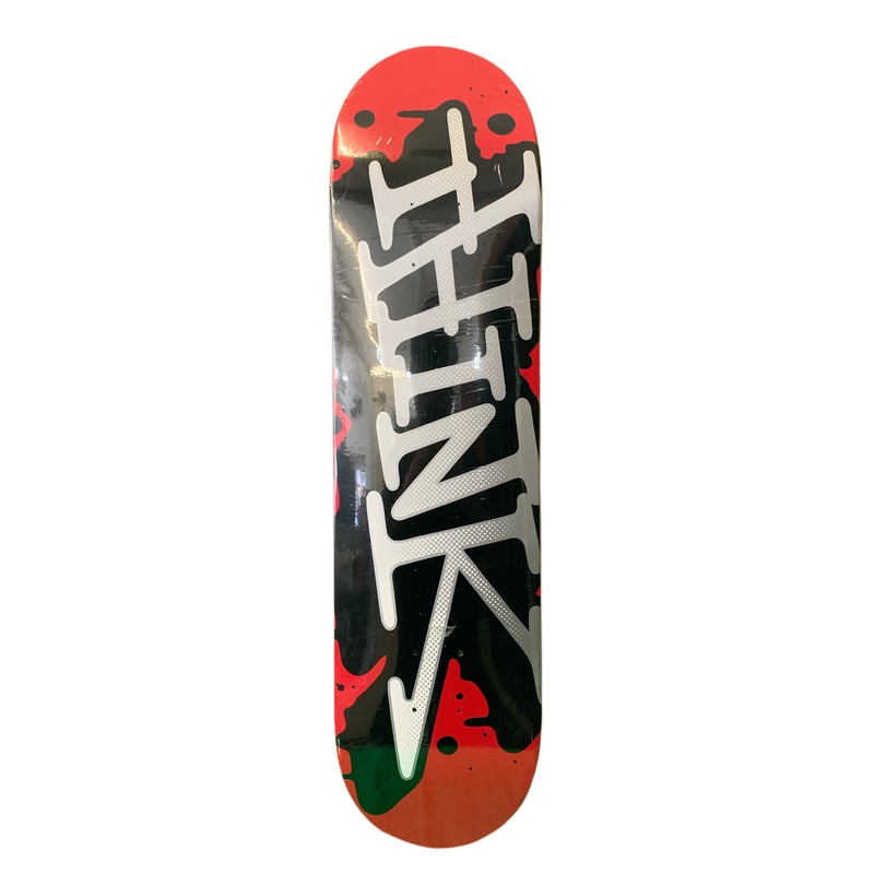 Think Spray Tag Black/Red/White 7.8″ Classic Skateboard Deck