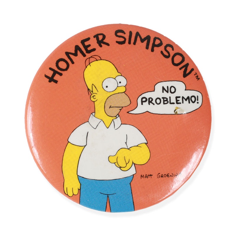 Vintage Homer Simpson “No Problemo” Pin 1989