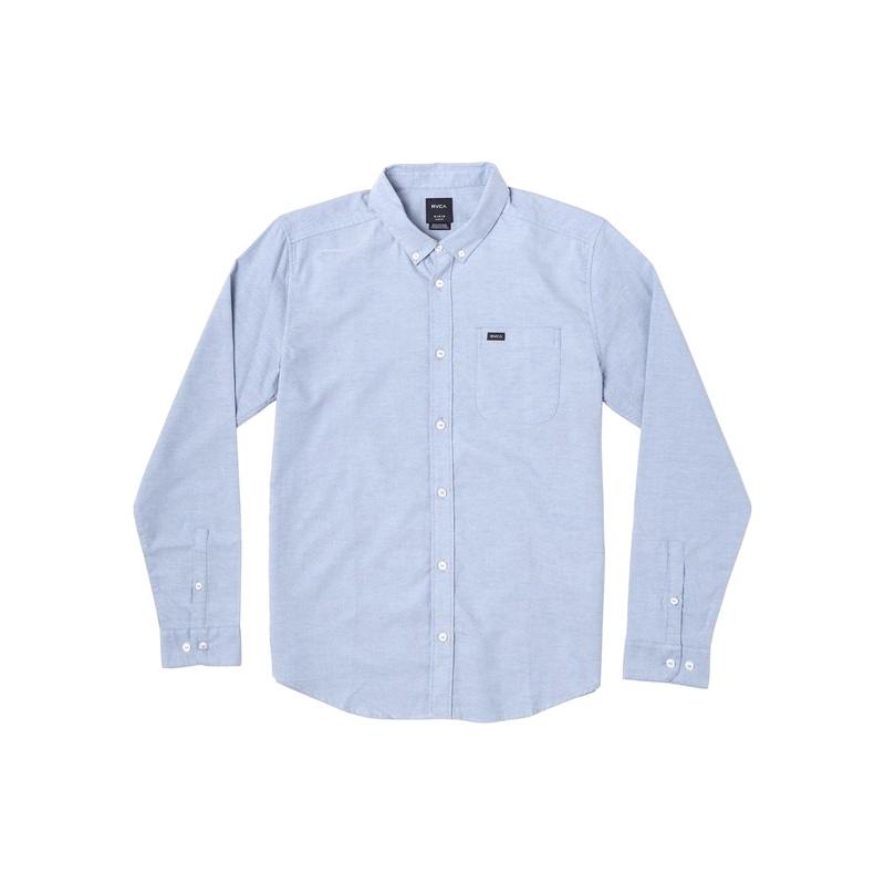 RVCA That’ll Do Stretch L/S Button Up Shirt – Oxford Blue Small