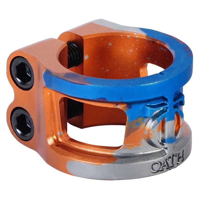 Oath Cage V2 Oversized 2 Bolt Clamp – Orange/Blue/Titanium