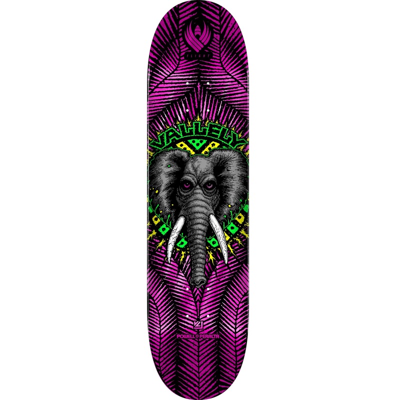 Powell Peralta Mike Vallely Elephant Flight Skateboard Deck – 8.63 Pink Foil