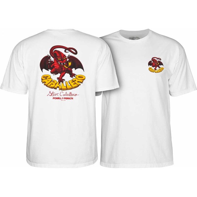 POWELL PERLATA CAB DRAGON II T-SHIRT WHITE MED
