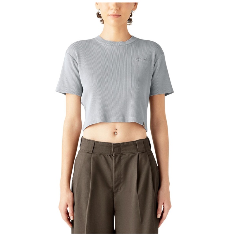 DICKIES Women’s Plentywood Cropped T-Shirt ULTIMATE GRAY SMALL