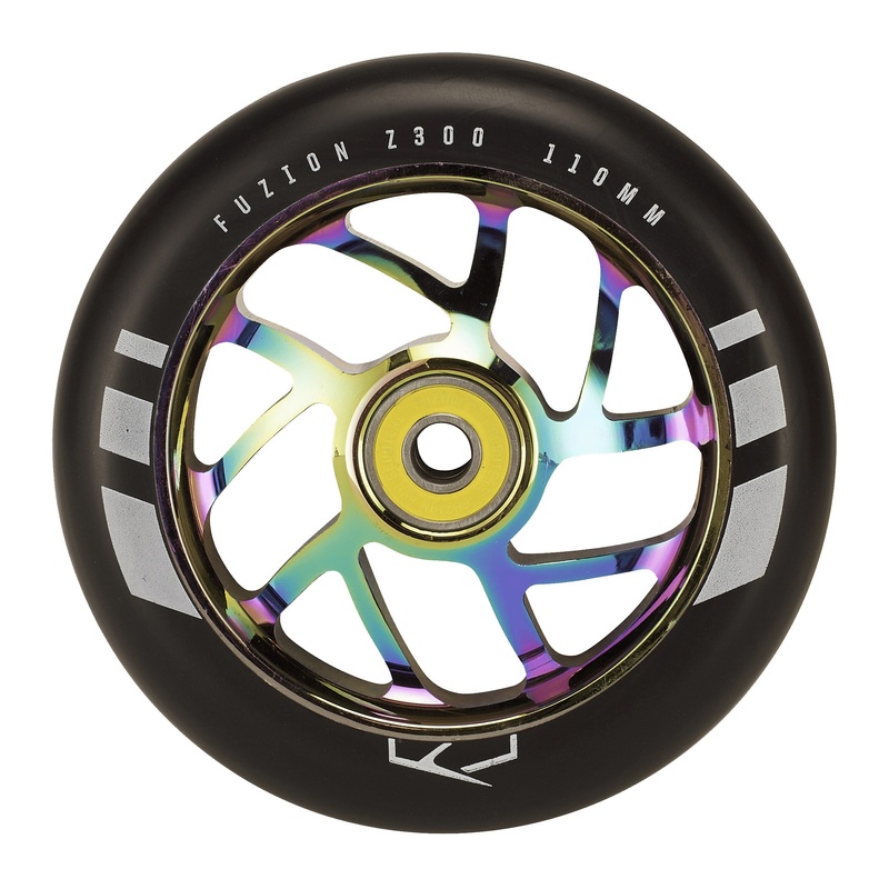 Fuzion Flight Wheels 110mm – Black/Neochrome Core (Pair)