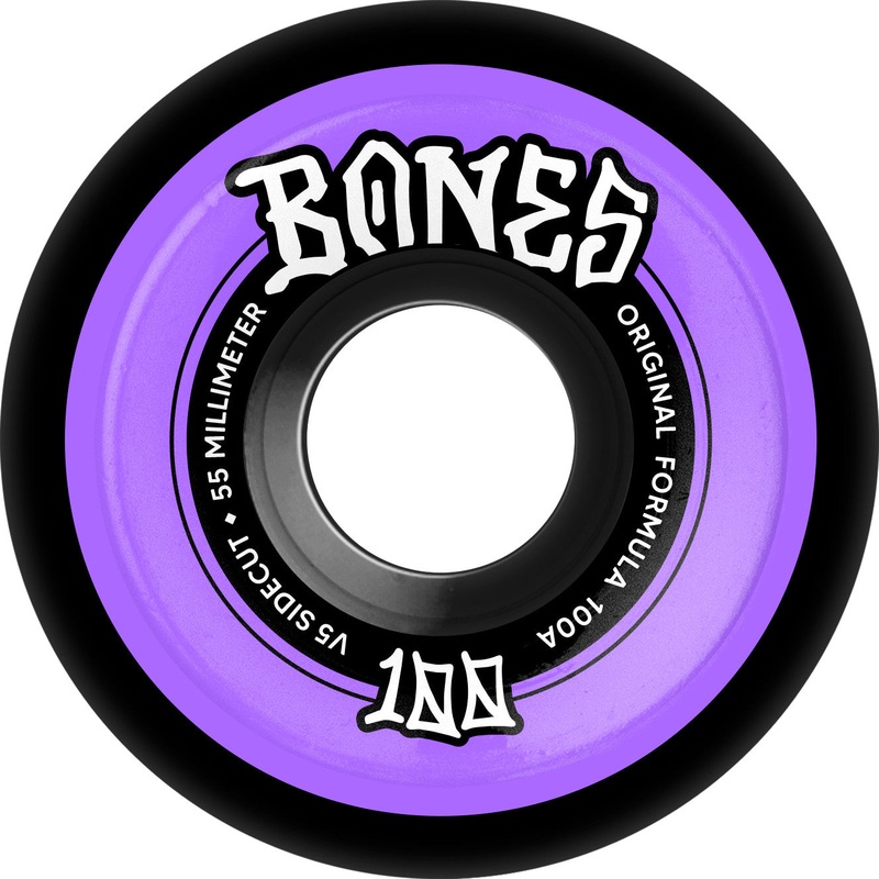 Bones OG 100’s Original Formula V5 Sidecut 55mm 100a Wheels – Black (Set of 4)