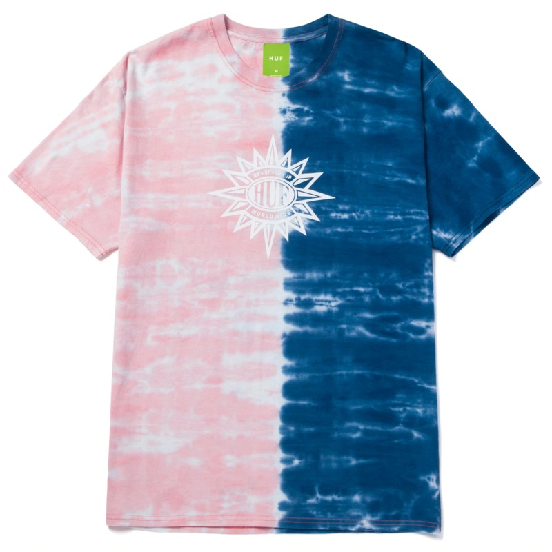 HUF SPLIT DYE T-SHIRT PINK/NAVY SMALL