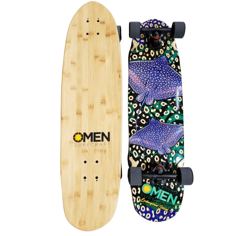 Omen: 33″ Banded Eagle Ray Longboard Skateboard Complete