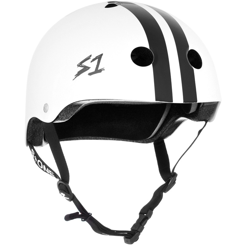 S1 Lifer Helmet – White Gloss/Black Stripes X-Small (20.5″) White